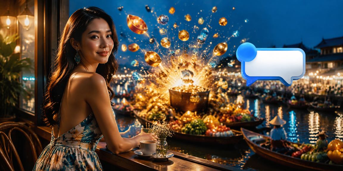 Khung cảnh miền Tây sông nước với người dùng thưởng thức cà phê và trải nghiệm cá cược trực tuyến