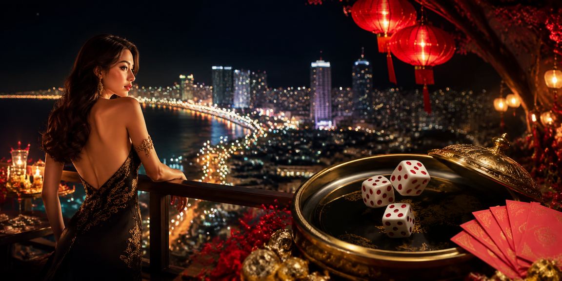 Xúc xắc tài xỉu và đèn lồng trang trí đặc trưng tại Nha Trang trong không khí giải trí về đêm